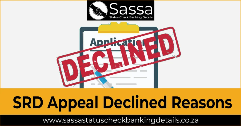 SRD Appeal Declined Reasons